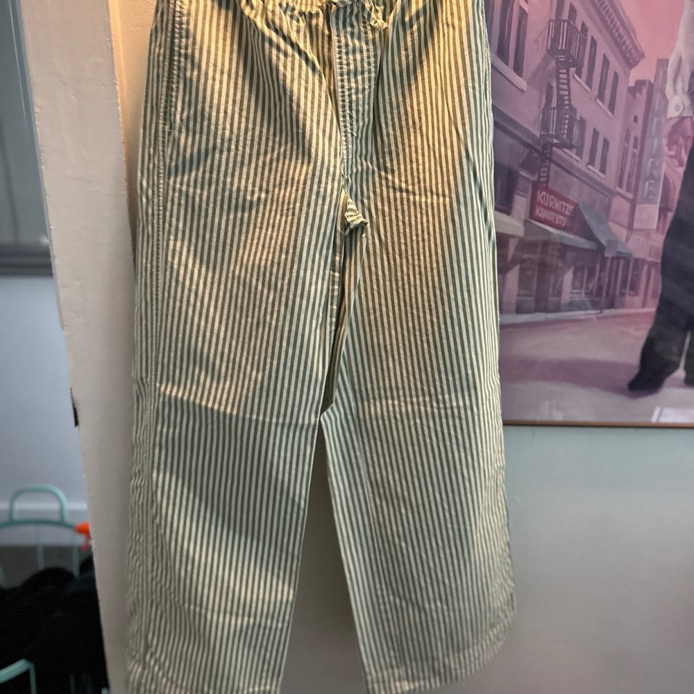 Urban Outfitters Green Striped Chinos